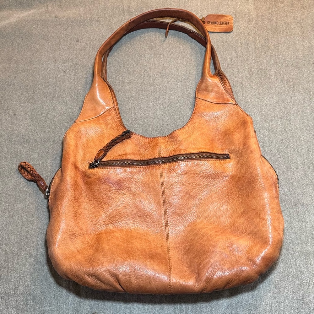 Vintage Light Brown Soft Leather Shoulder Bag - Picture 2 of 5